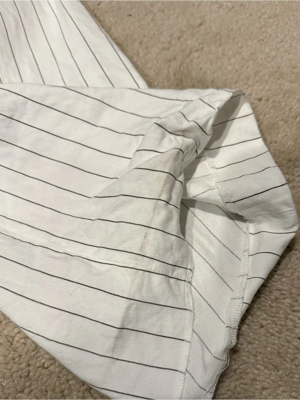 Massimo Dutti White Pinstripe Wide-Leg Pants - Picture 2 of 2